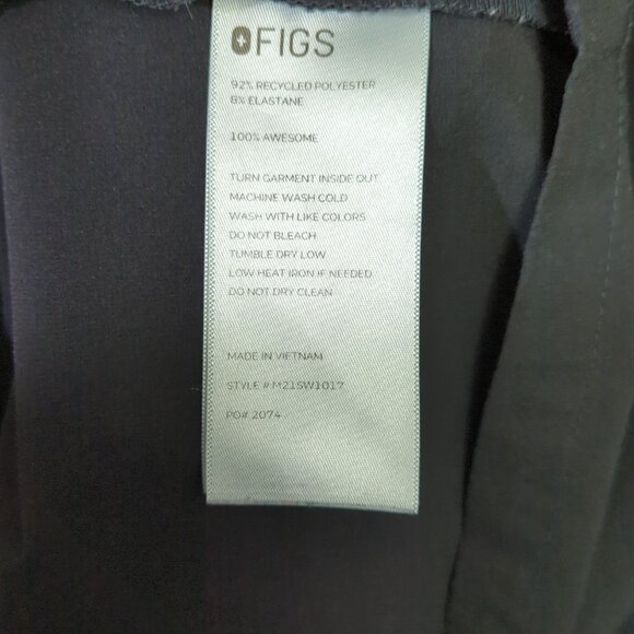 Figs Scrub Set Men's XXL/XL Black FionX Fabric Leon Three Pocket Top Joggers - Picture 9 of 16